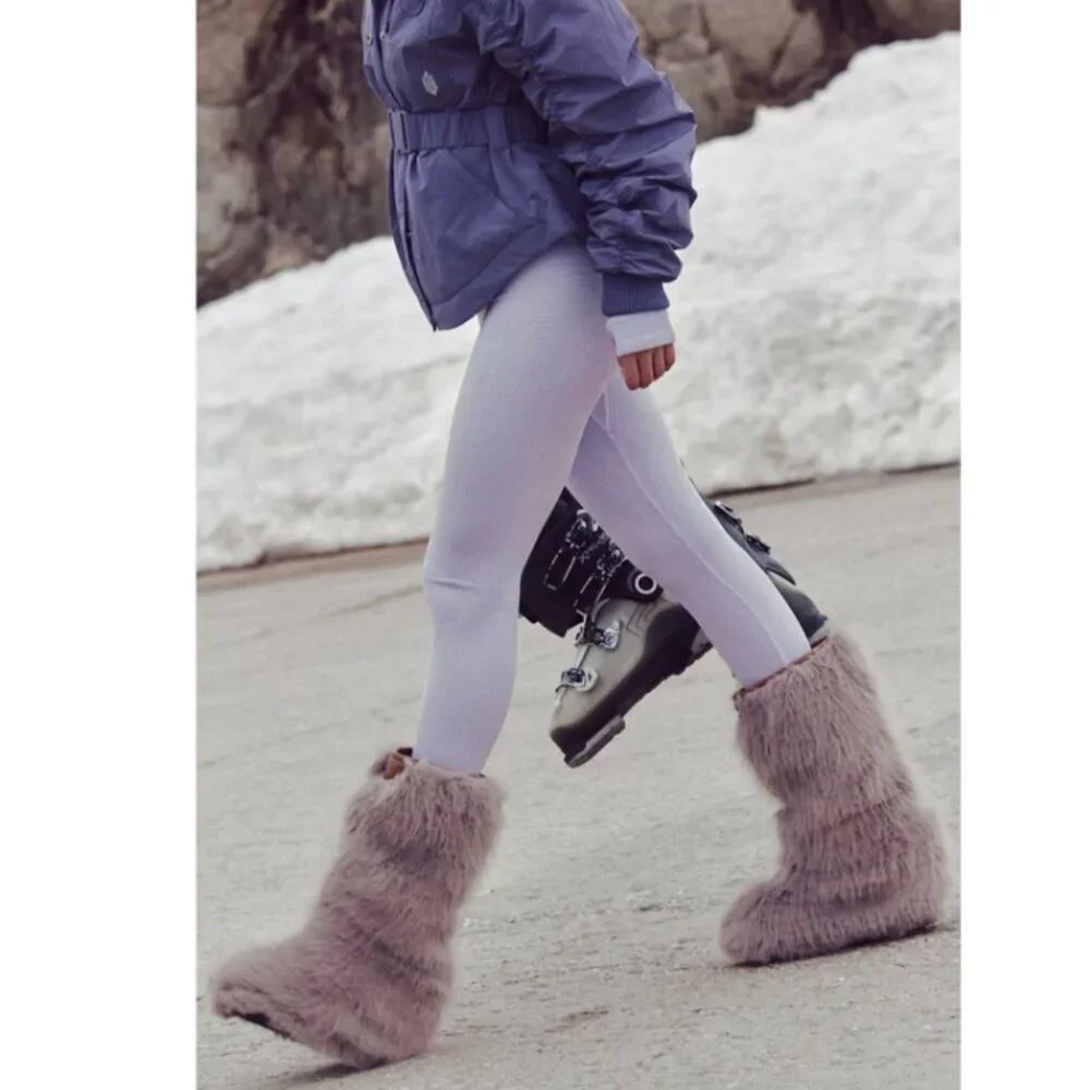 Free People Wild Thing Faux Fur Mid Boots Size 8